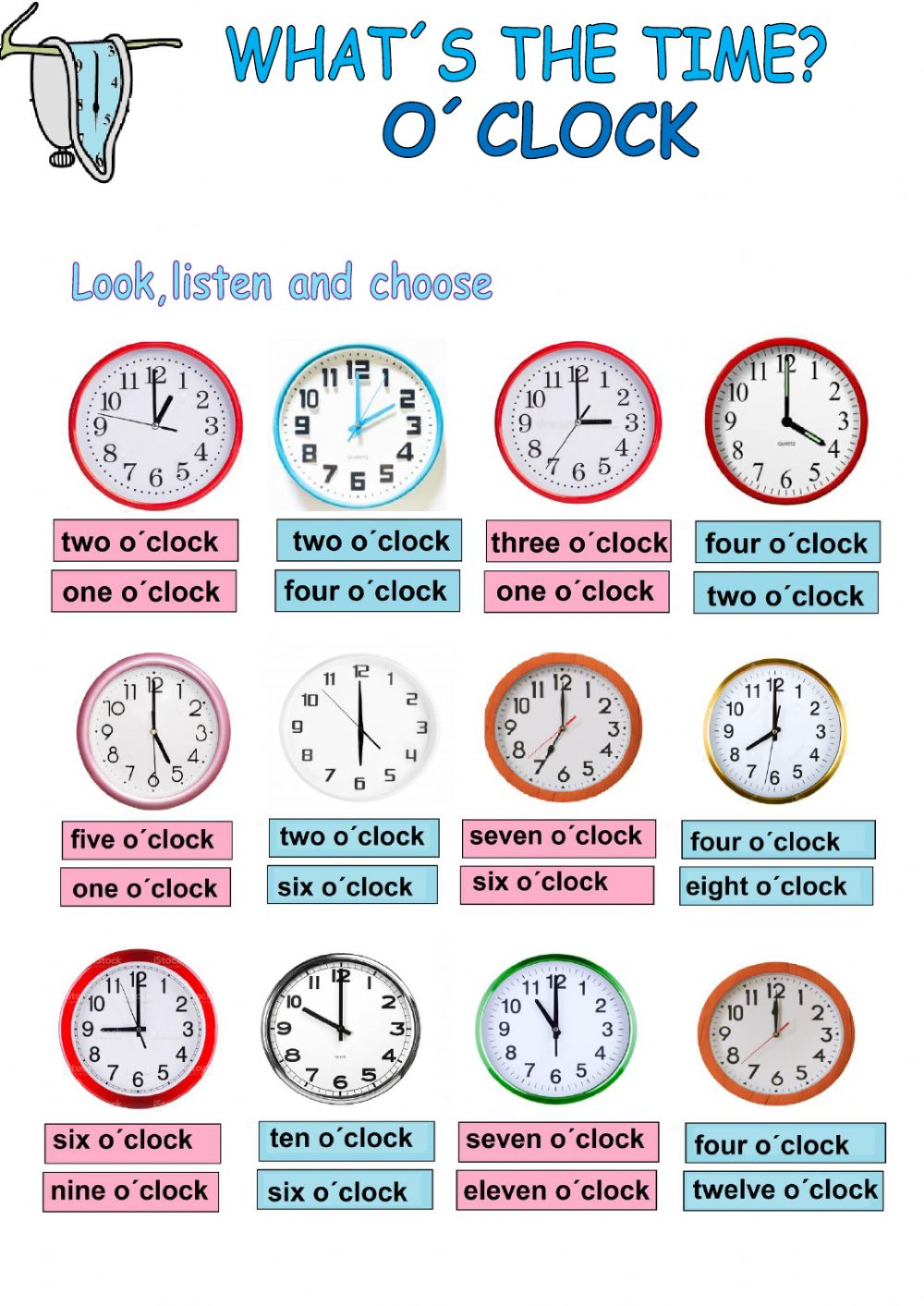 Telling Time English Worksheets