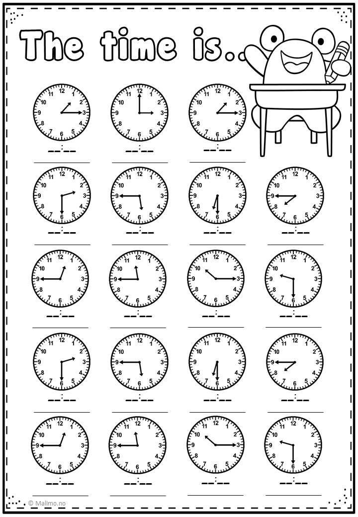 Math Practice Worksheets Telling Time