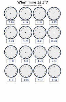 Telling Time Worksheet To 5 Word Doc