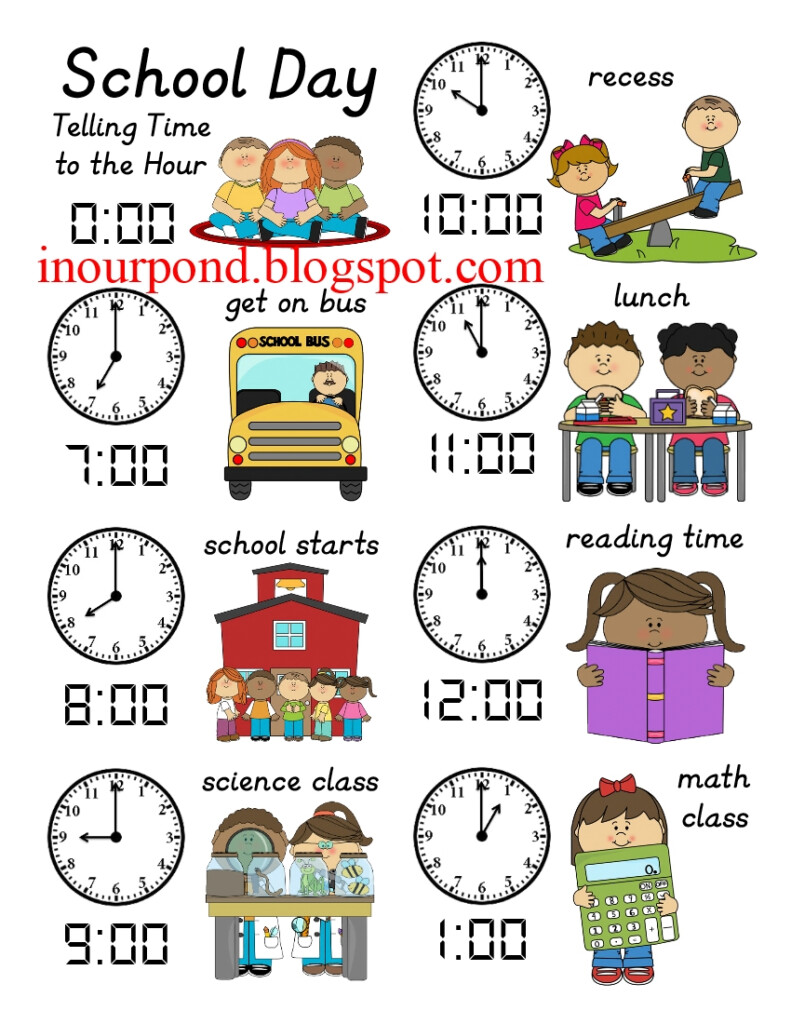 Telling Time To The Hour Schoolhouse Schedule