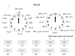 Telling Time Worksheet Aldaad Arabic Culture And Language Resources