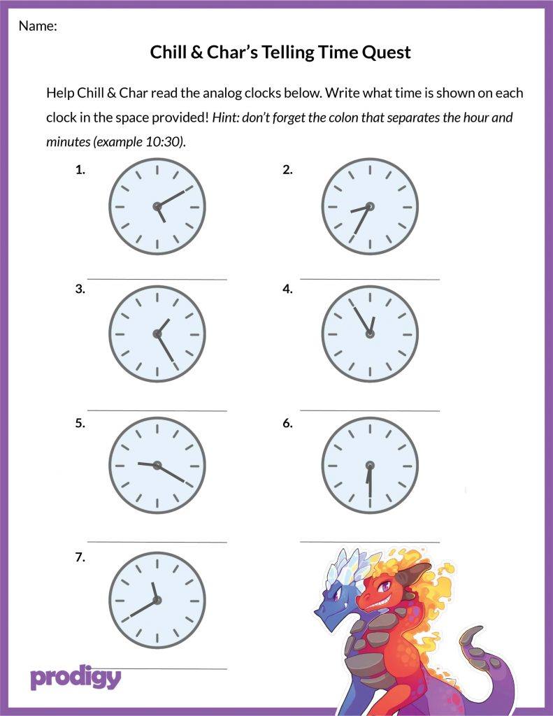 Math Aids Telling Time Worksheets