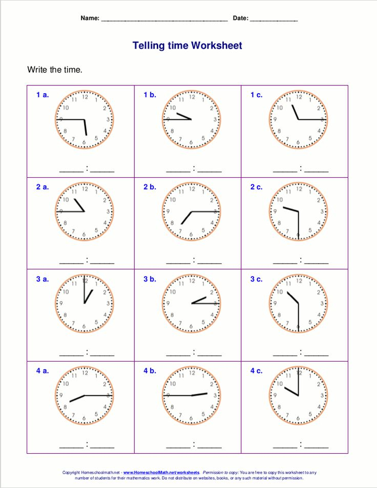 Telling Time Worksheets For 2nd Grade Time Worksheets Telling Time 