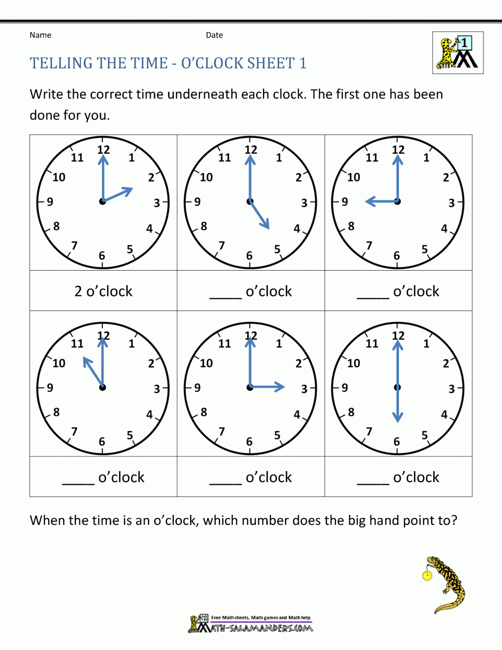 Telling The Time Ks1 Worksheets