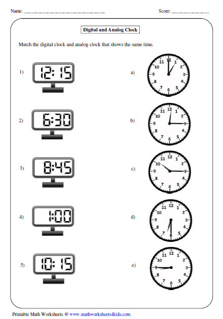 Telling Time Worksheets Time Worksheets Telling Time Worksheets 