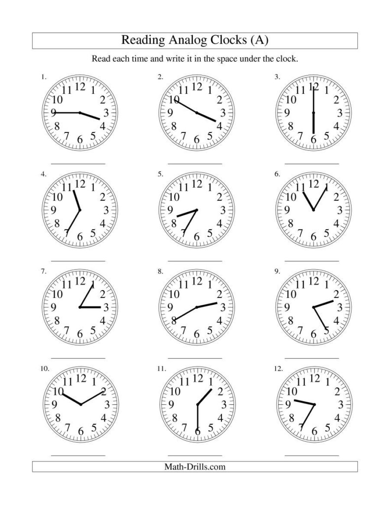 The Reading Time On An Analog Clock In 5 Minute Intervals A Math 