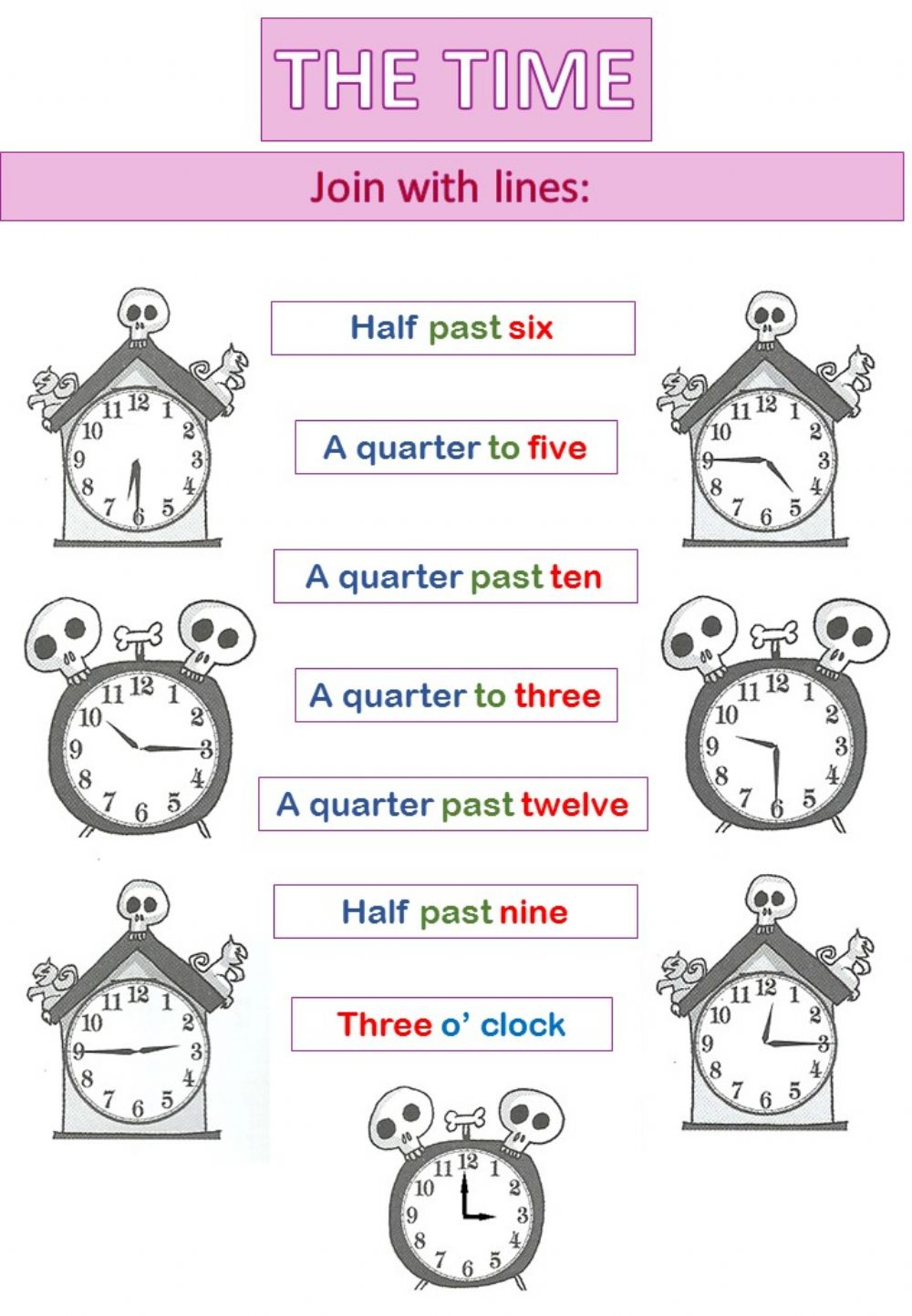 Worksheet Place Telling Time