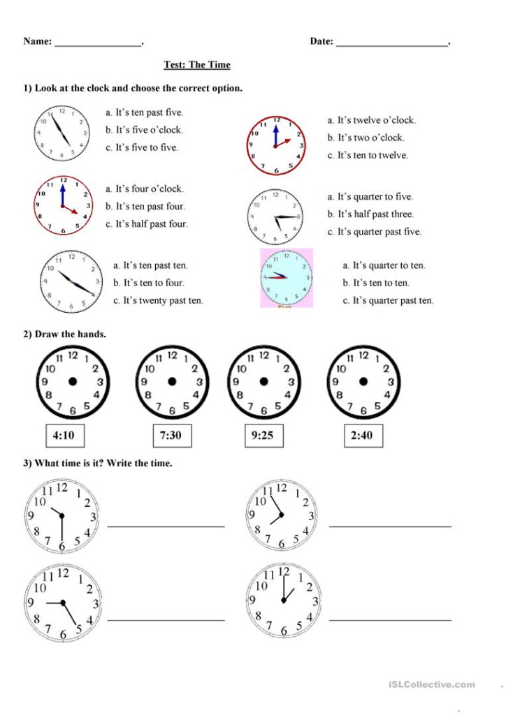 The Time Test English ESL Worksheets For Distance Learning And 