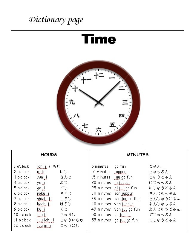 Time Japanese Teaching Ideas