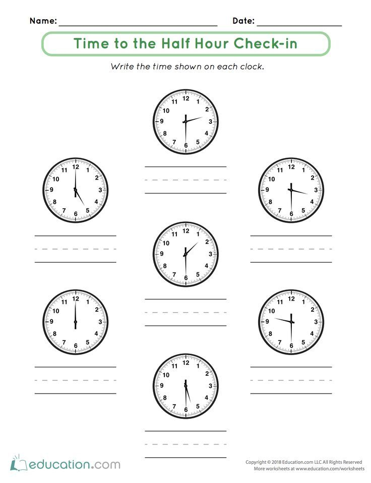 Telling Time Assessment Worksheet