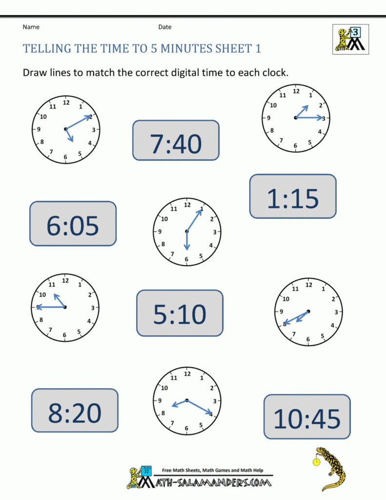 Time To The Minute Worksheets Db excel