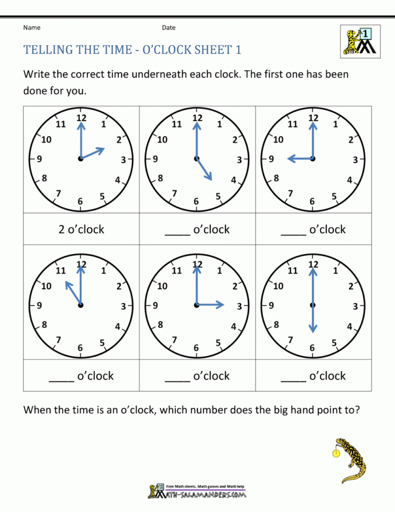 Time Worksheets For Grade 1 Db excel