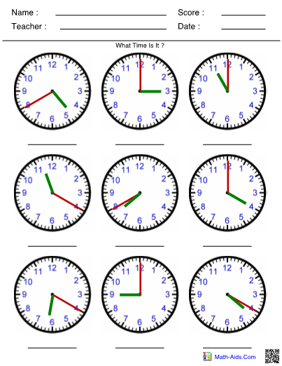 Time Worksheets With Answer Sheet I TeacherSherpa