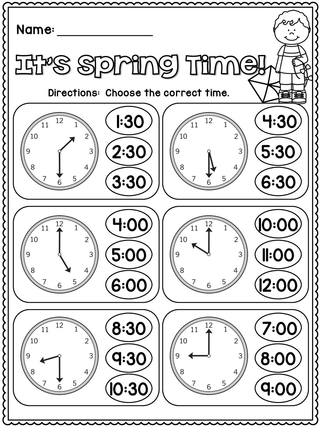 Telling Time Worksheets Kinder