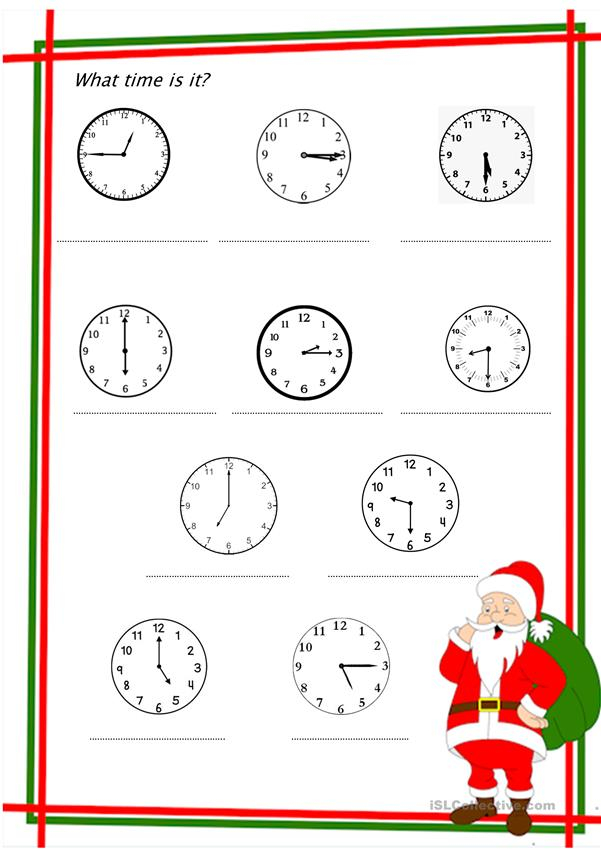 What Time Is It Christmas Edition English ESL Worksheets For Distance 