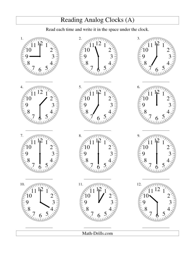 18 Analog Clock Worksheets PDF Worksheeto