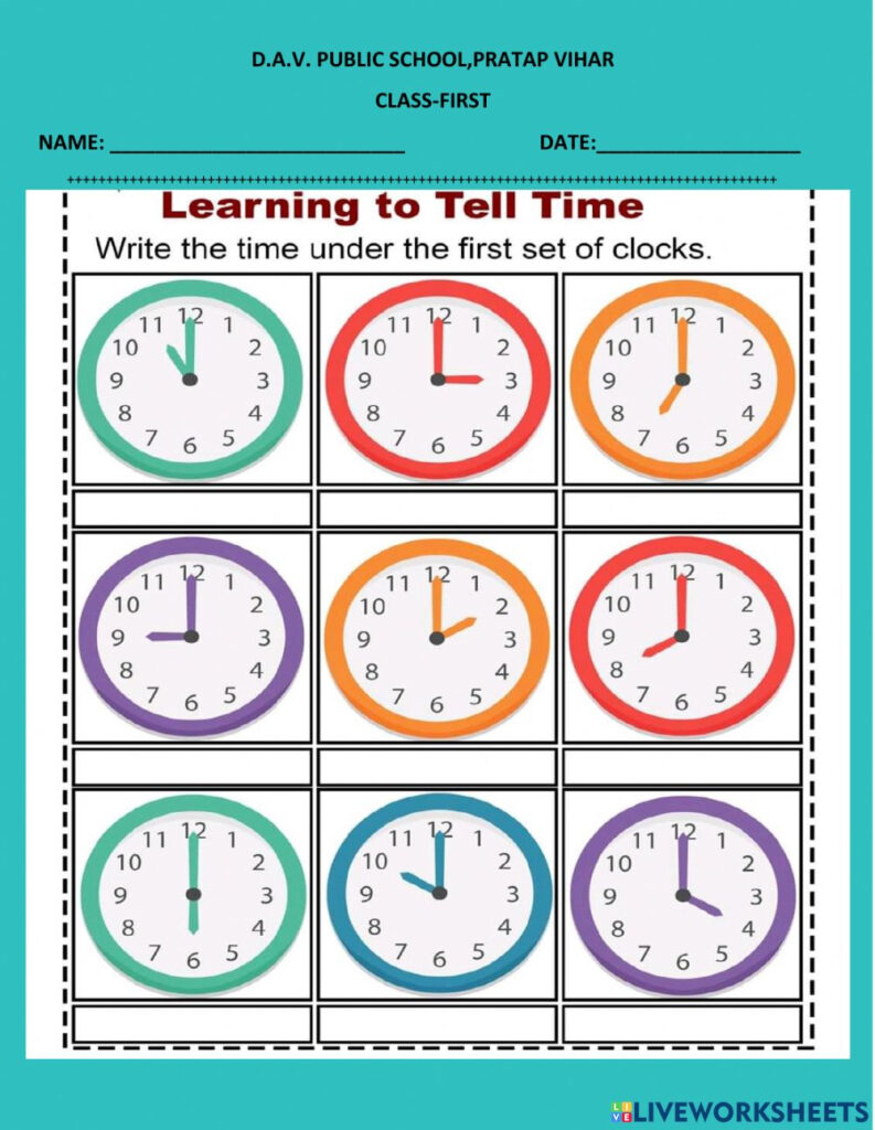 1st Grade Telling Time Worksheets Free Printable K5 Learning Telling 