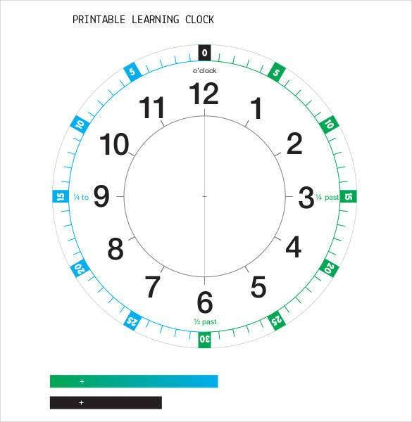 Learning Time Clock Printable