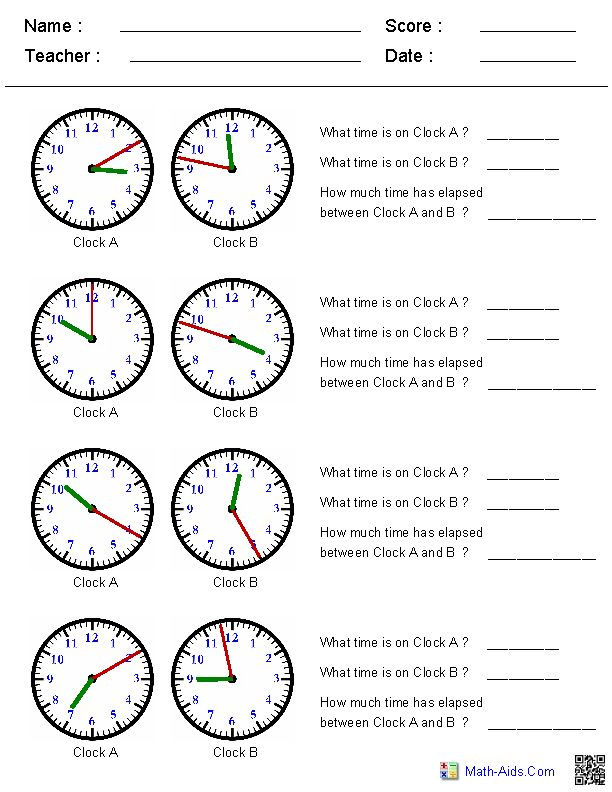 6th Grade Telling Time Worksheets