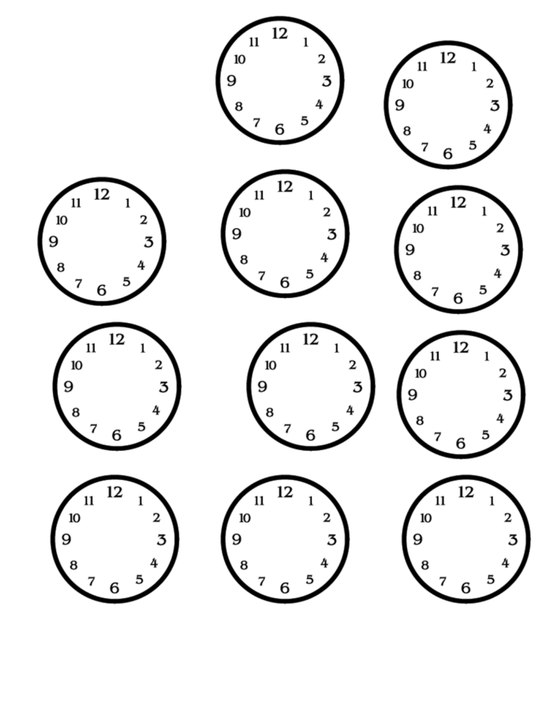 Blank Clock Faces Printable Activity Shelter