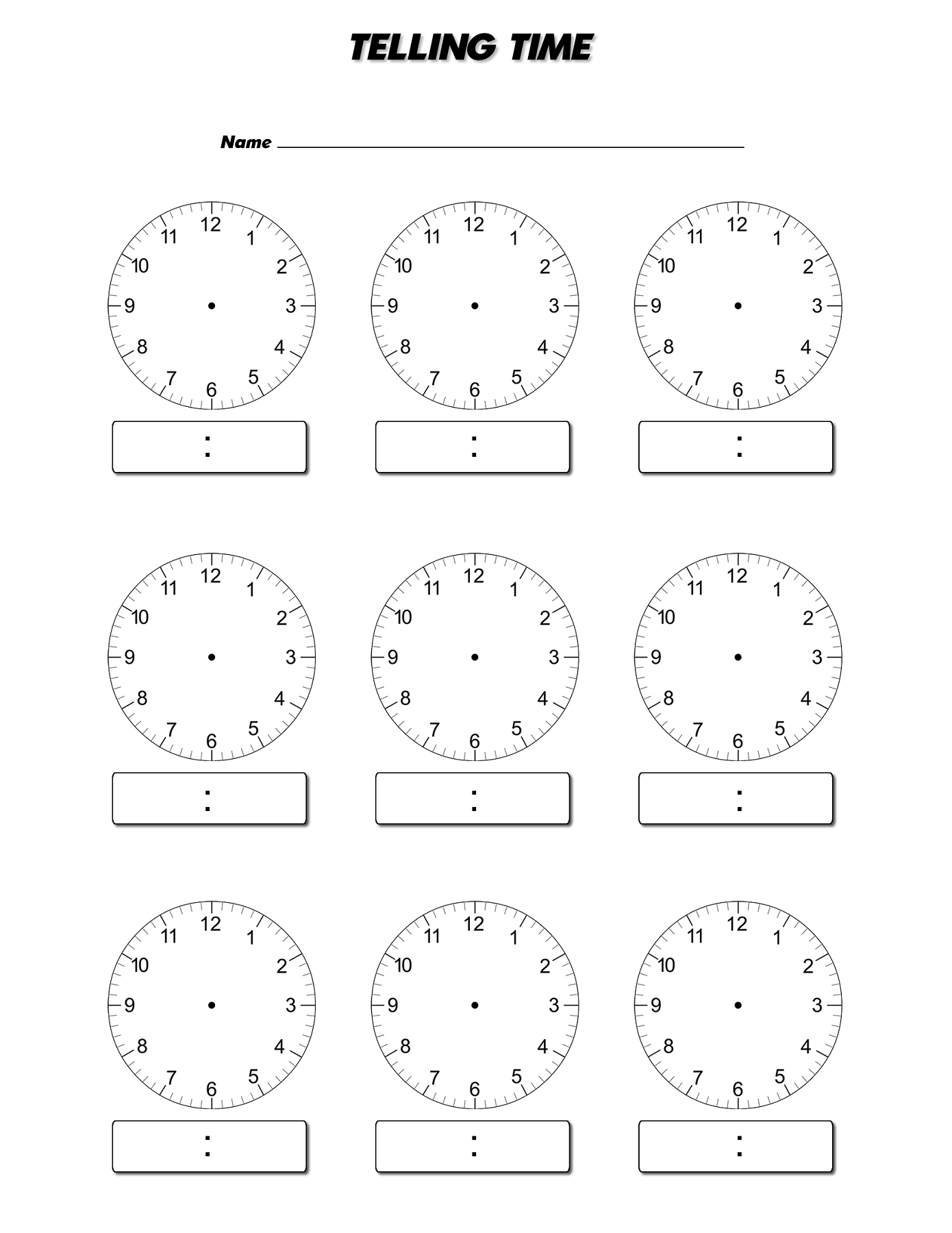 Blank Clock Faces Templates Activity Shelter