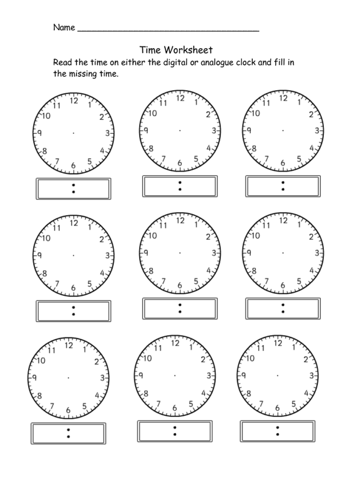 Blank Clock Template Printable K5 Workshets Clock Worksheets Time 