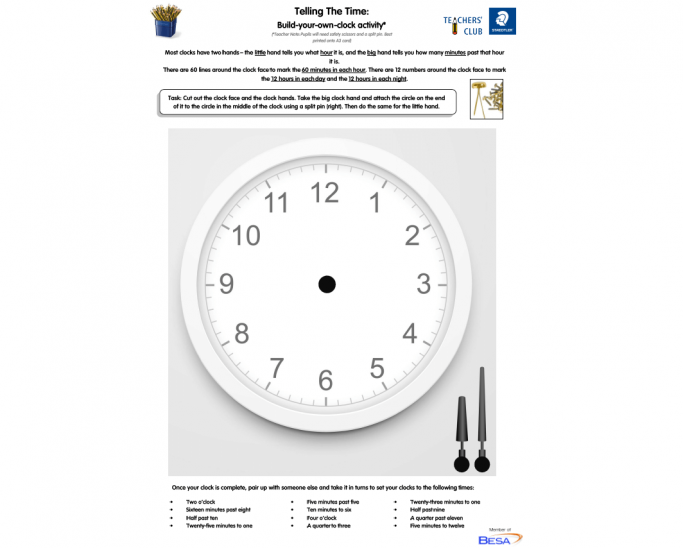 Blank Clock Worksheet And Tell The Time Activity For KS2 Key Skills