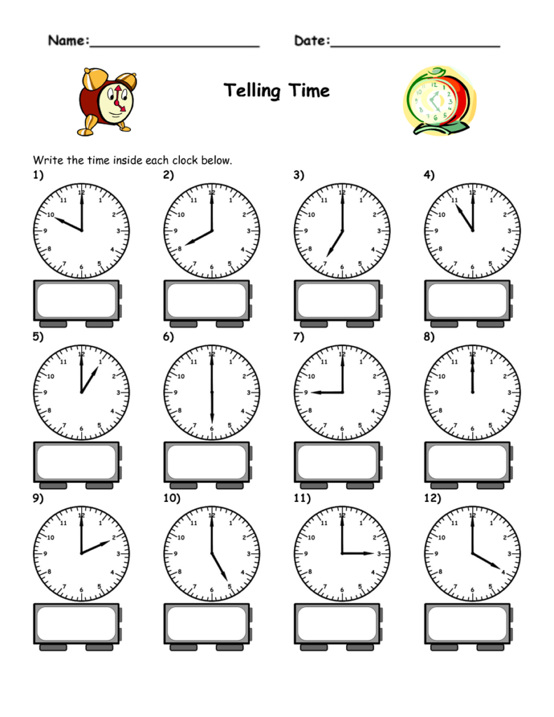 Blank Clock Worksheet To Print Activity Shelter