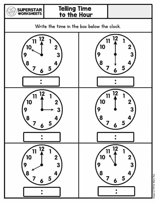 Telling Time Worksheets For Free