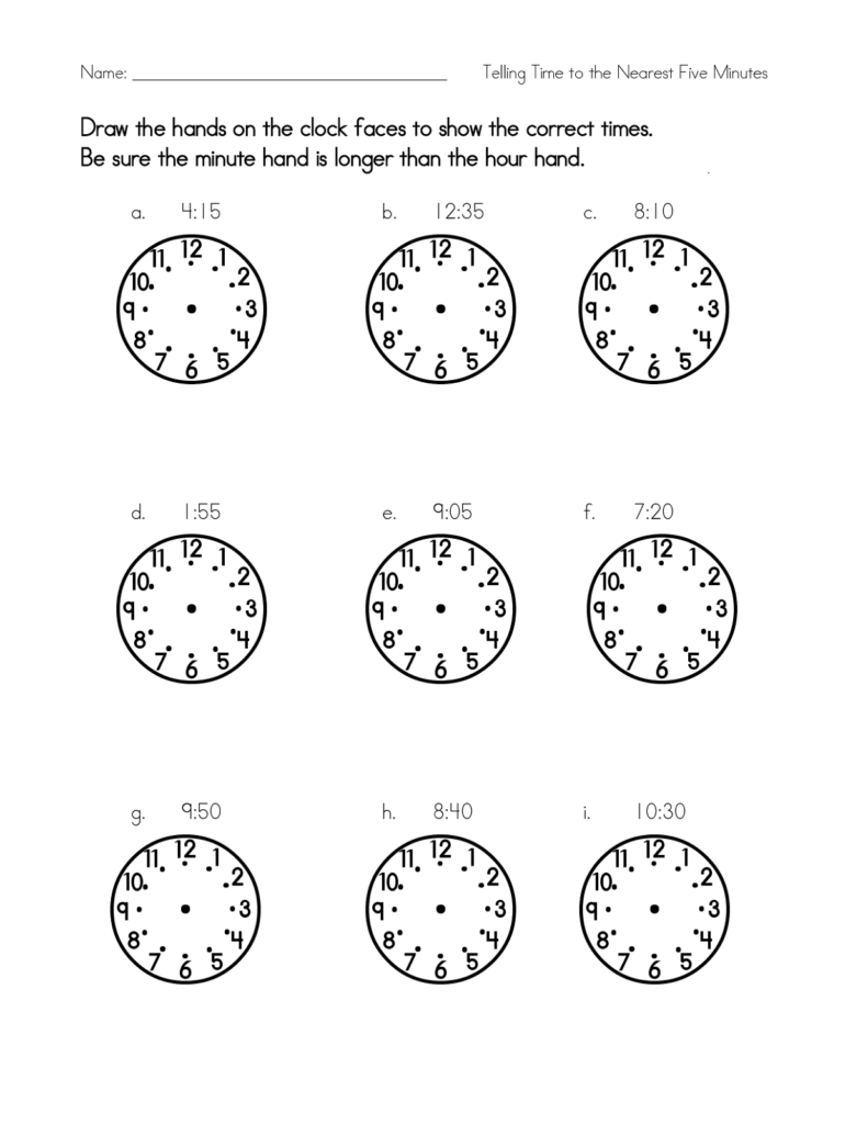 Clock Face Worksheets To Print Activity Shelter