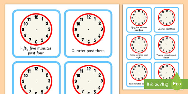 Clock Faces Five Minute Interval Times Blank Clock Faces