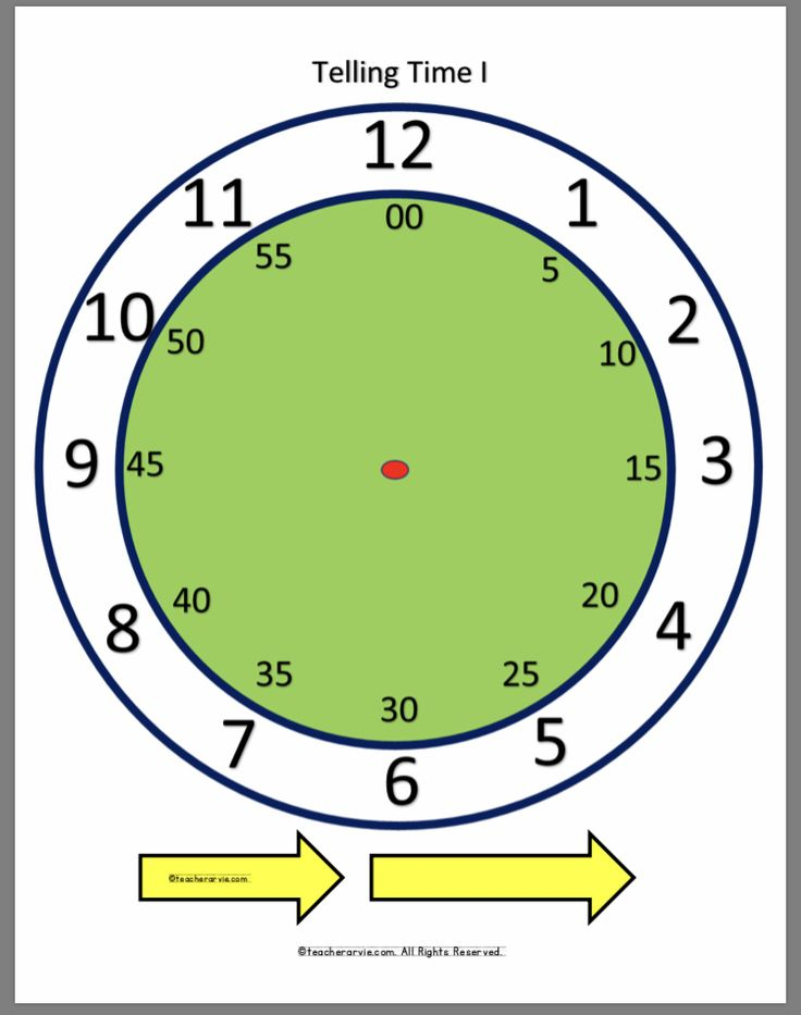 Clock Printable For Teaching