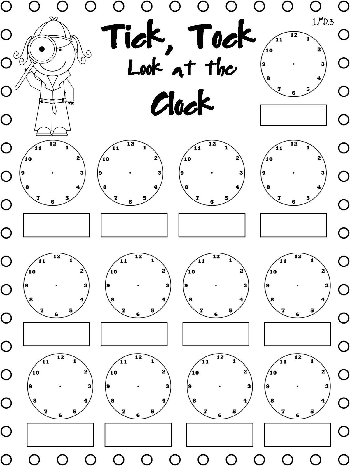 Clock Tracing Worksheet