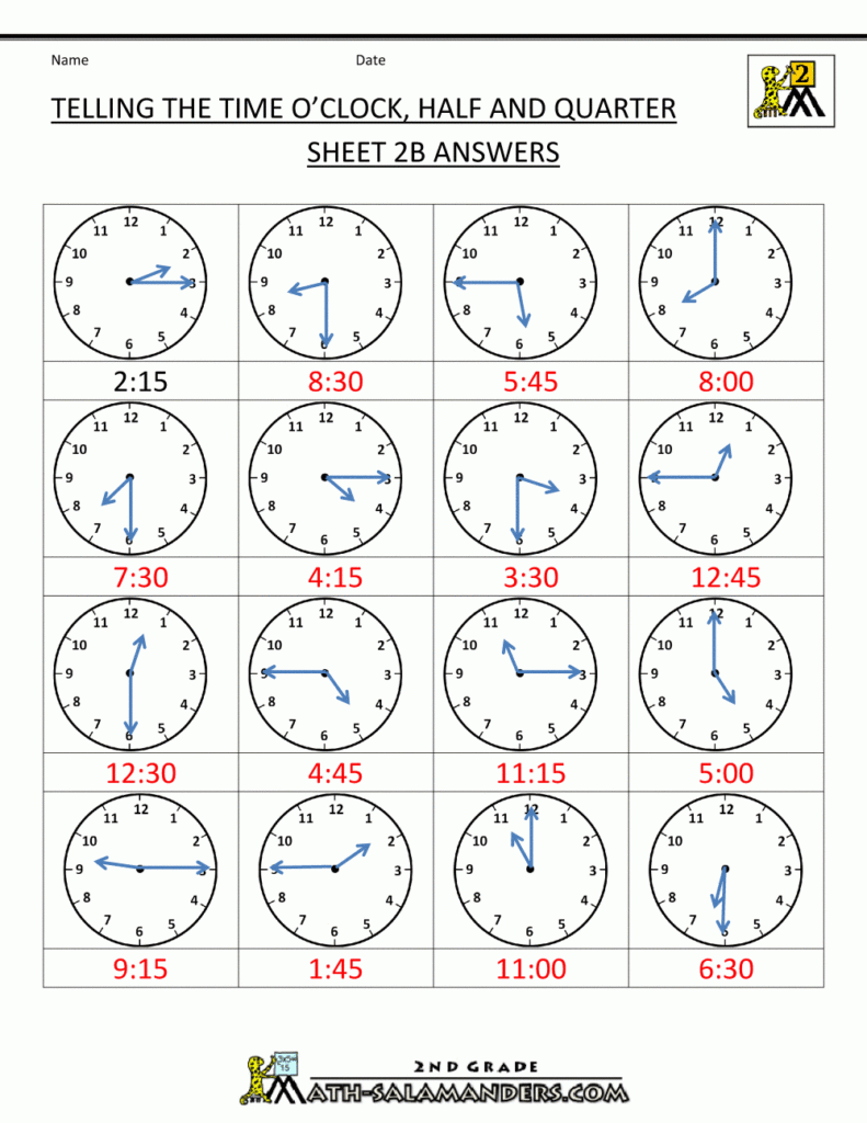 Clock Worksheet Quarter Past And Quarter To Clock Worksheet Quarter 