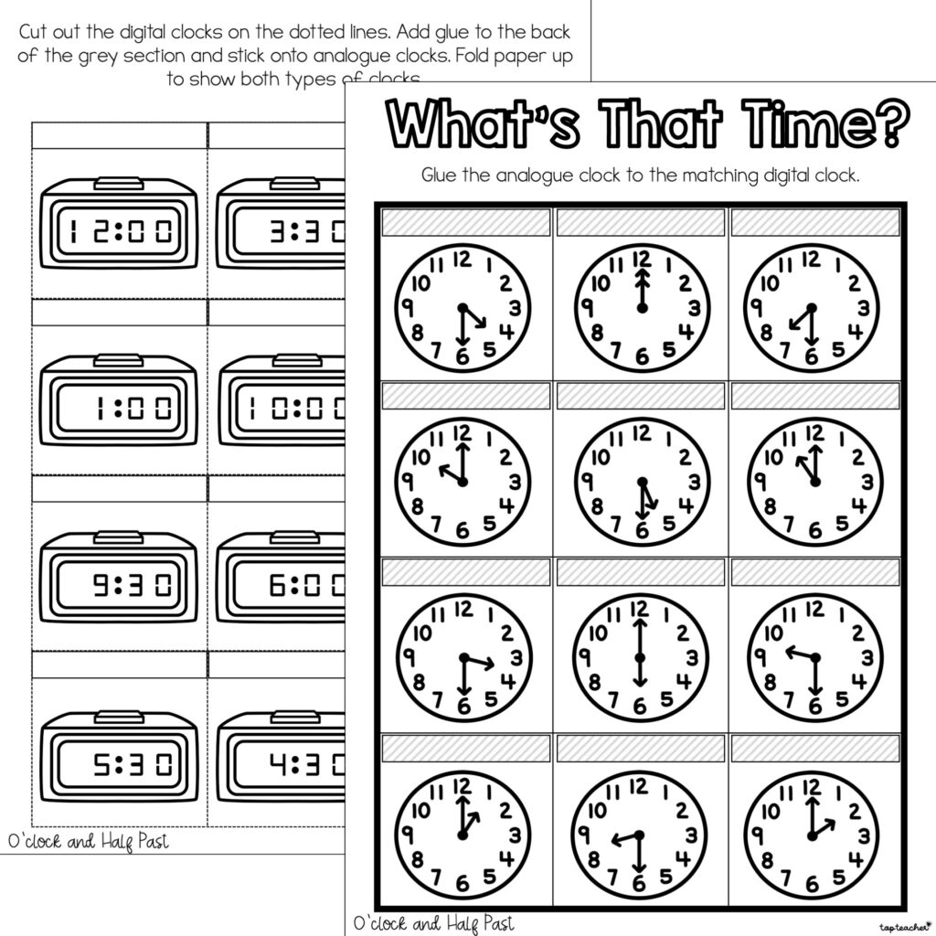 Clock Worksheet Teacher Made Time Worksheet O Clock Quarter And Half 