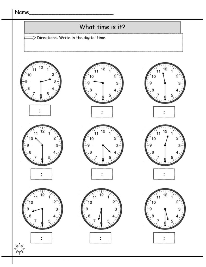 Clocks Fill In Worksheet Printable Worksheets And Activities For 