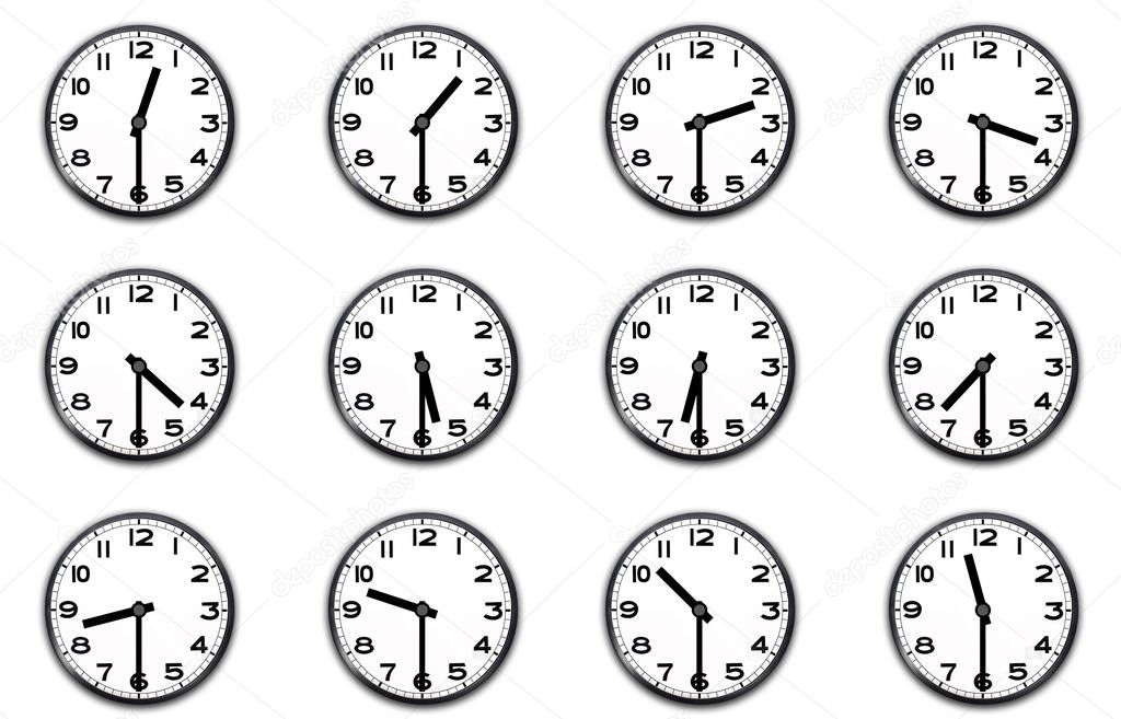 Clocks Indicating The Half Hour Stock Photo Philipimage 172459148