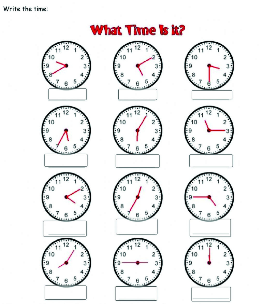 Telling Time Advanced Worksheets