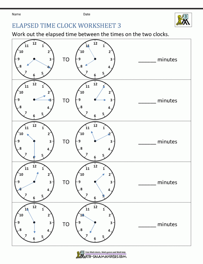 Elapsed Time Worksheets