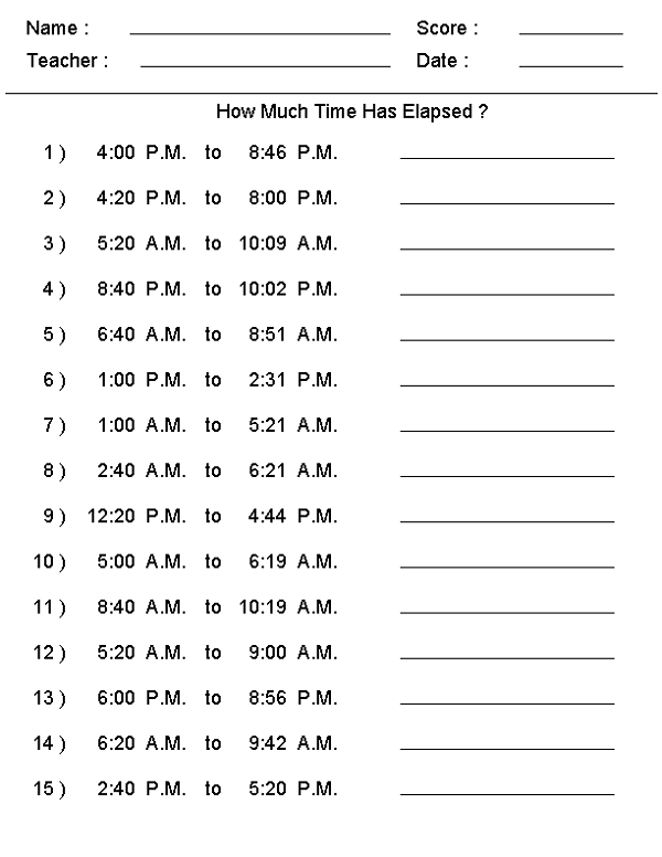Telling Time Worksheets Grade 6 Pdf
