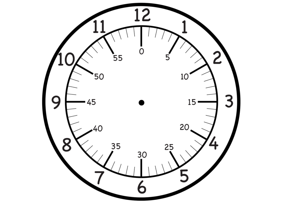 Face Of A Clock With Minutes Learning Printable