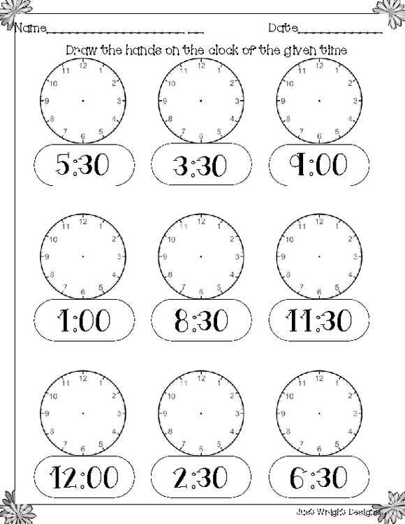 Free Its Spring Time Telling Time To The Hour And Half Hour Printable 