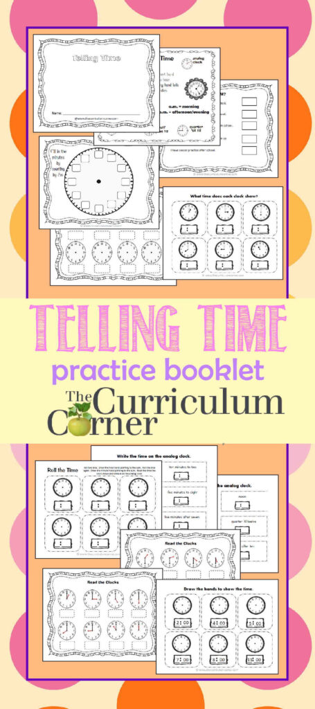 Free Telling Time Booklet Telling Time Practice Homeschool Math 