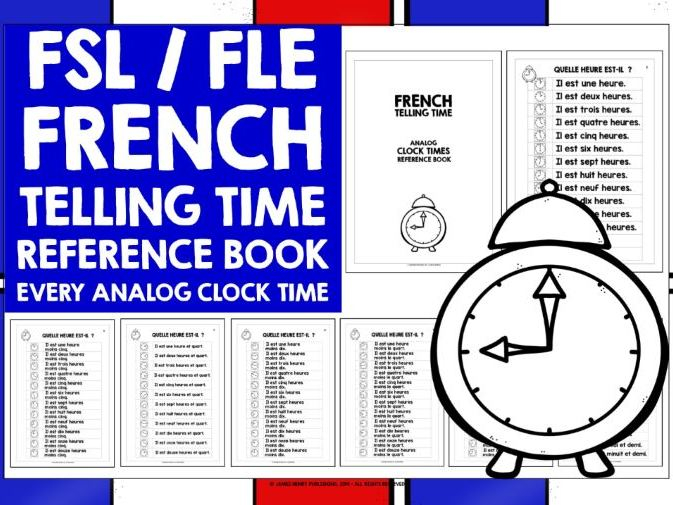 Telling Time Reference Sheet