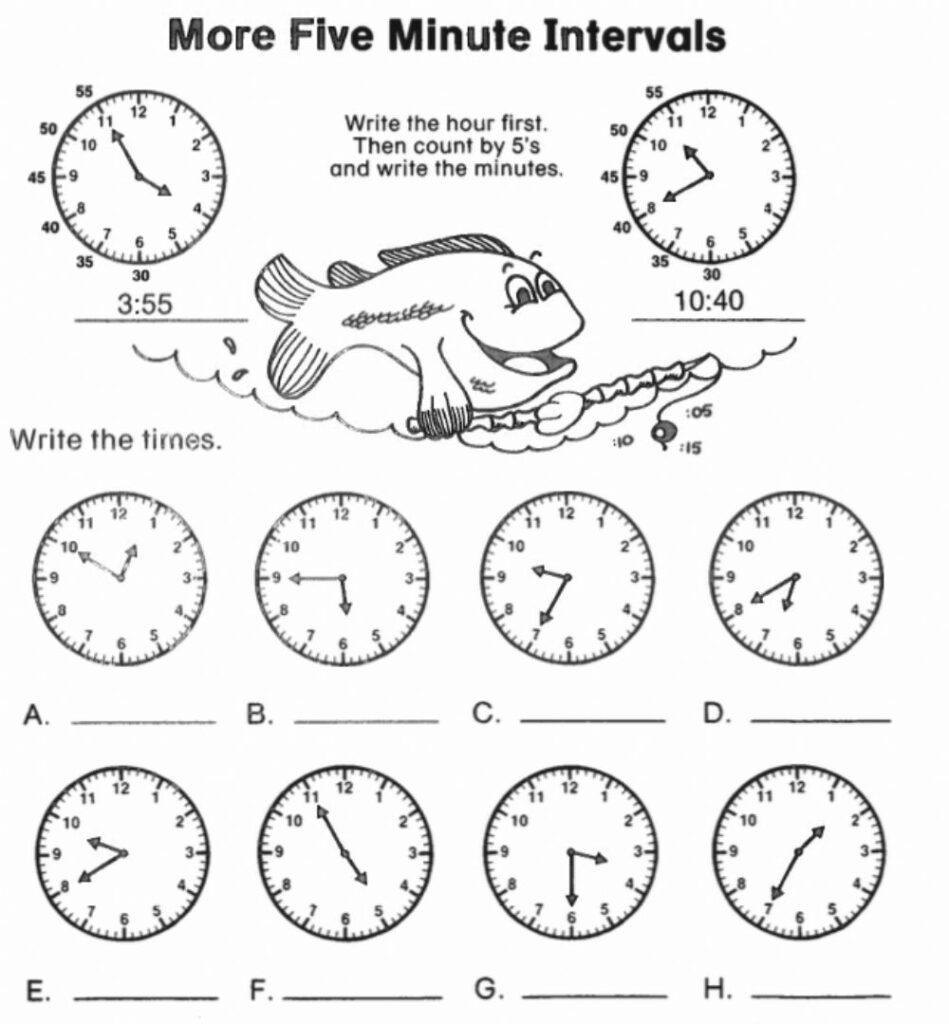 Grade 2 Telling Time Worksheets 5 Minute Intervals Read The Clock K5 