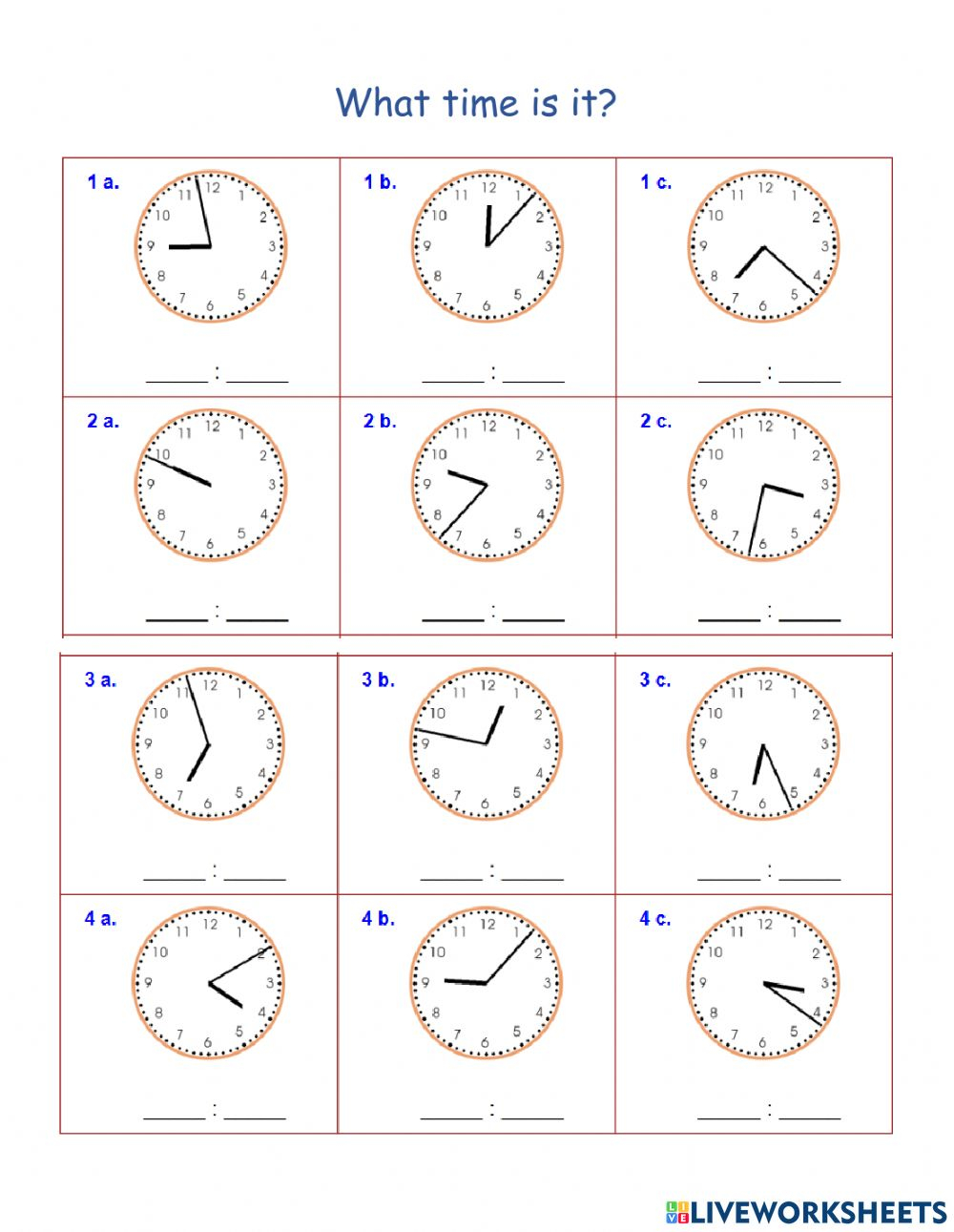 Matrh Worksheets Telling Time