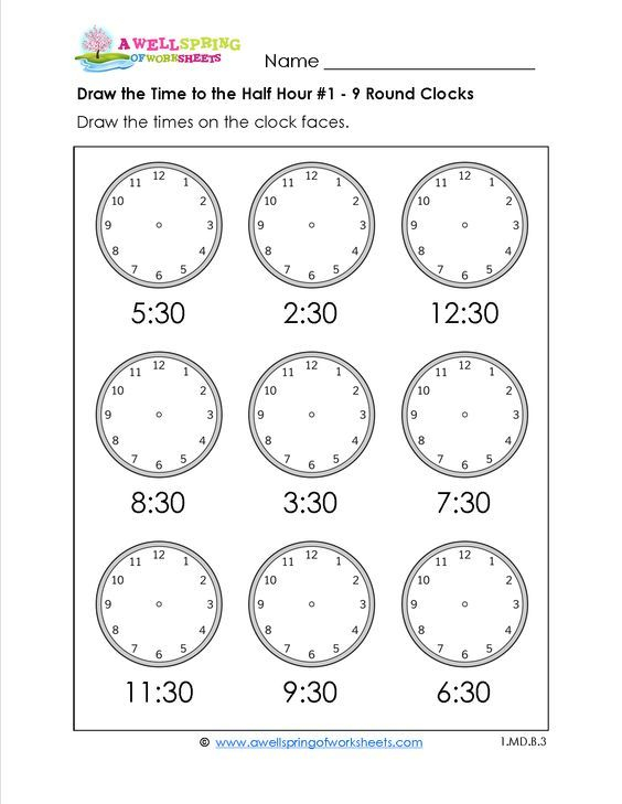 Beginner Clock Worksheets