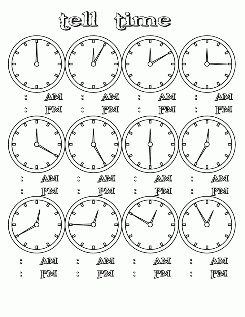 How To Tell Time Clock Printables For School Kids Kids Learning 