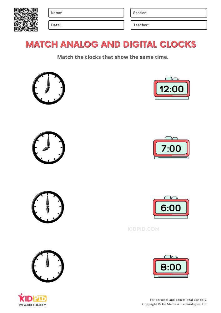 Analog And Digital Clock Worksheet