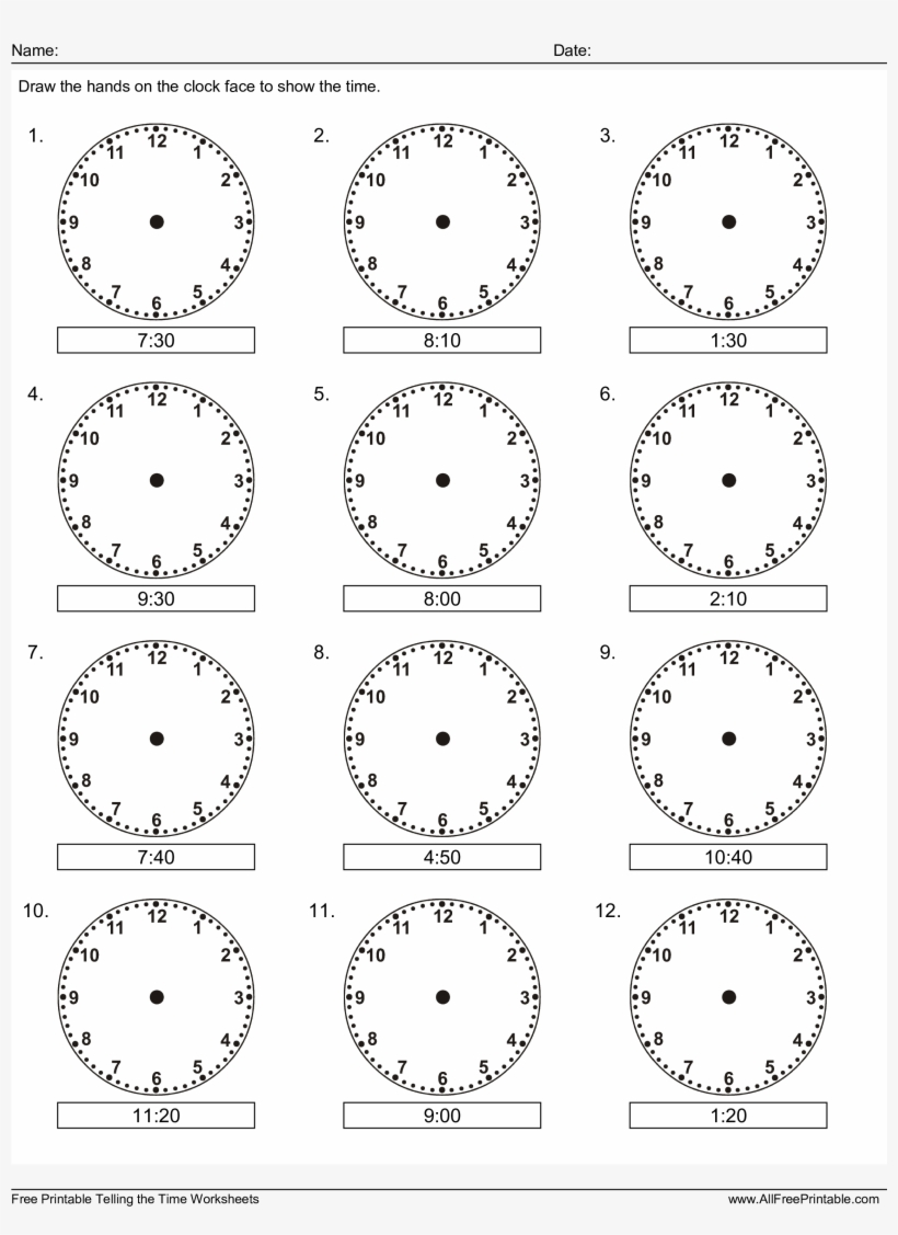Learning To Read A Clock Worksheets